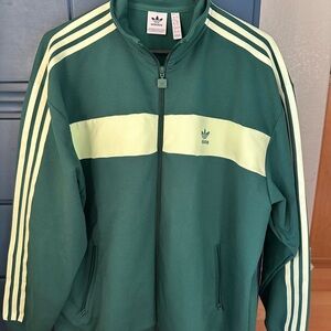 Adidas Light and Dark Green Track Jacket